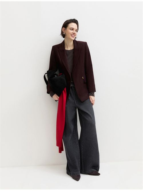 Blazer doppiopetto in ciniglia stretch